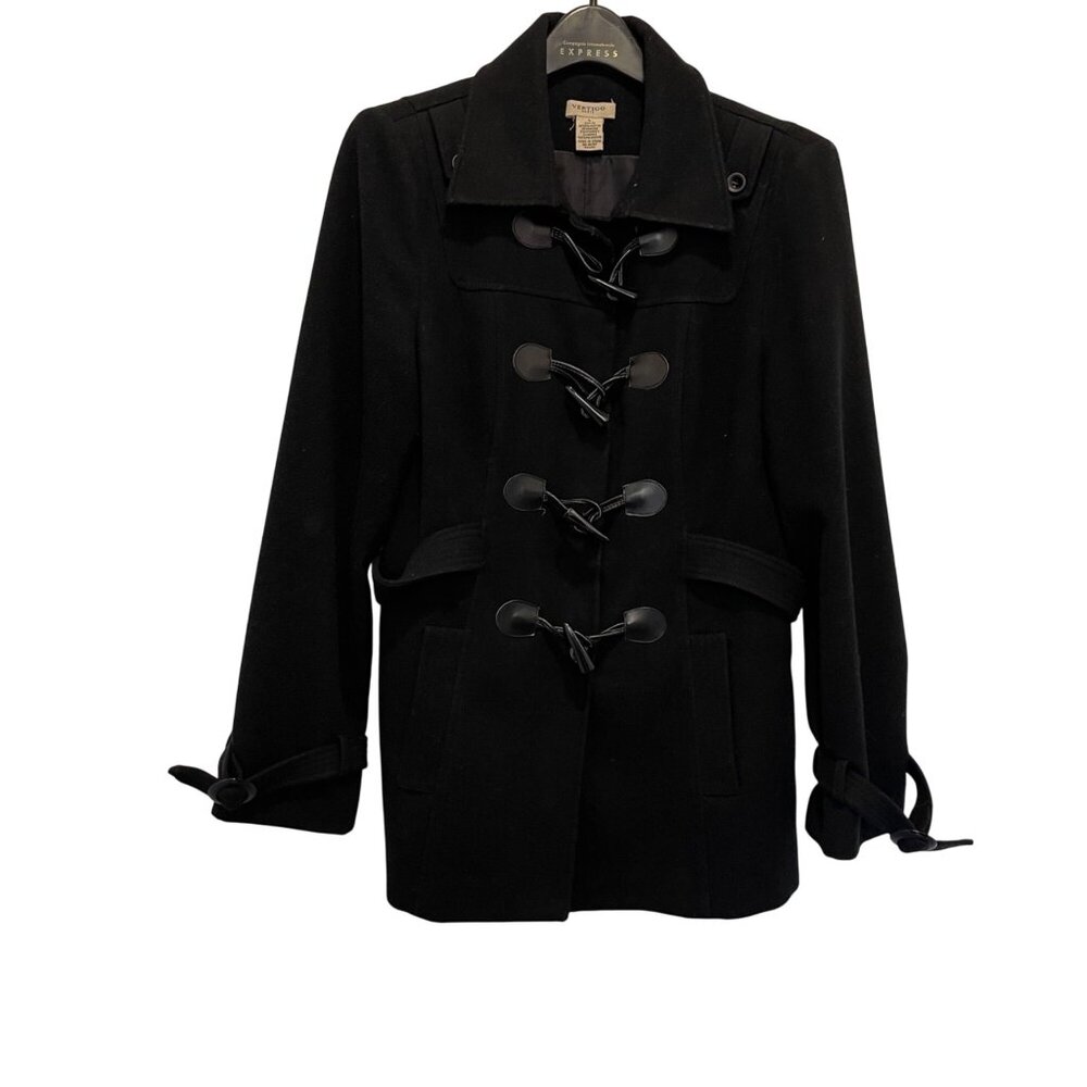 Vertigo Paris Womens Black Toggle Coat L Polyester - Picture 1 of 6